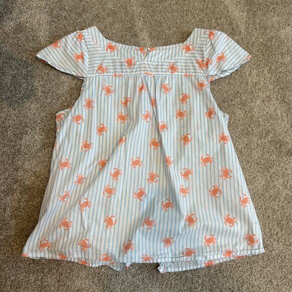 ModCloth XL crab striped back button lightweight blouse top TS 2715 - Picture 7 of 9